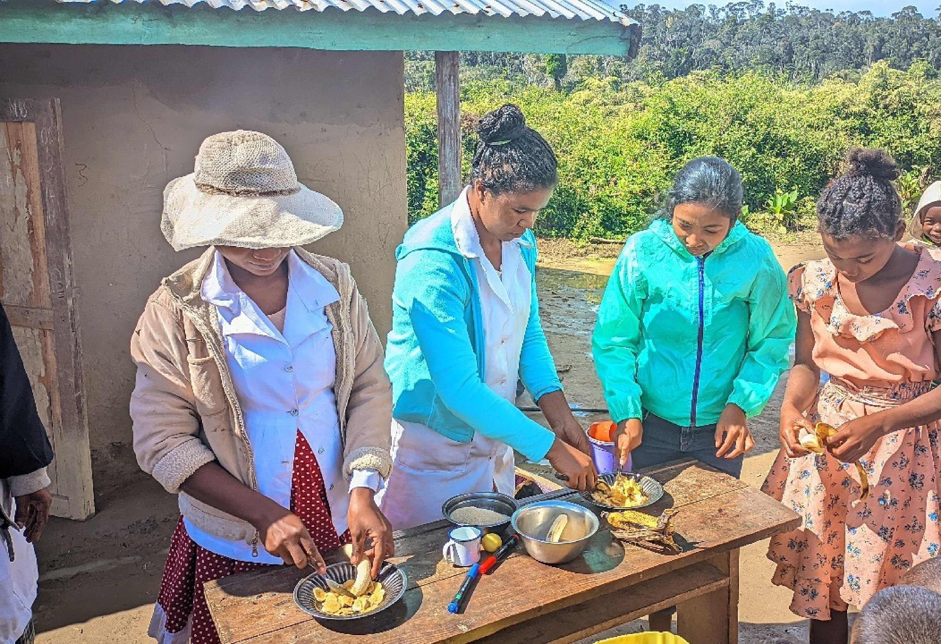 Making banana dough at Mahavelona May 2024 5