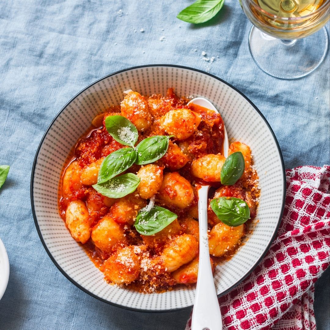 Tomato & Mozzarella Gnocchi Bake - an Italian recipe from Babydoll's